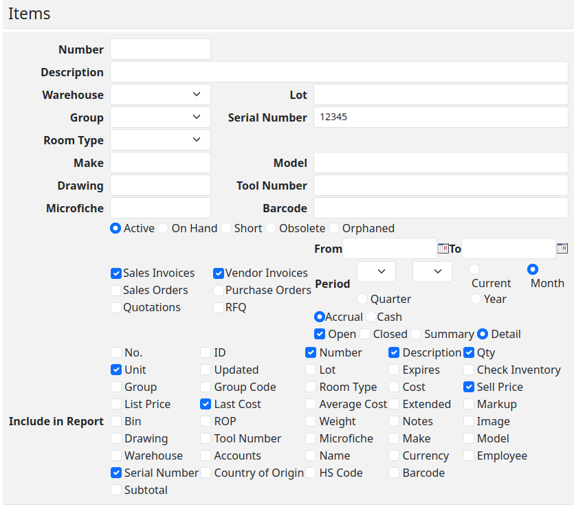 Serial Number Management in SQL-Ledger