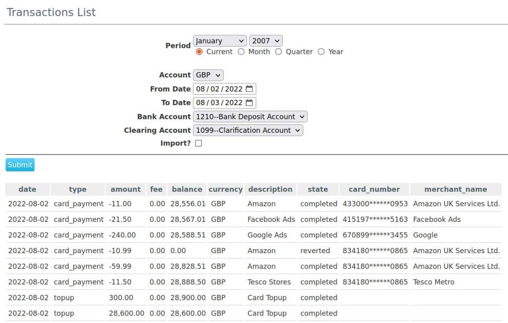 Revolut Integration with SQL-Ledger