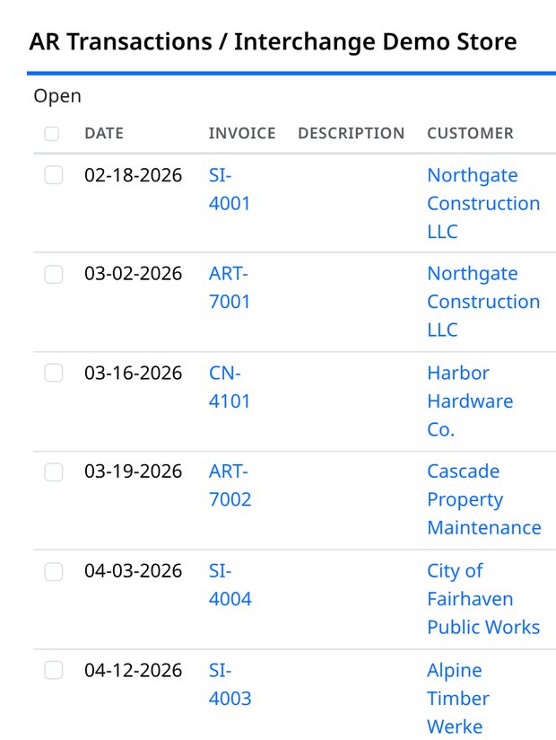The AR ledger at phone width